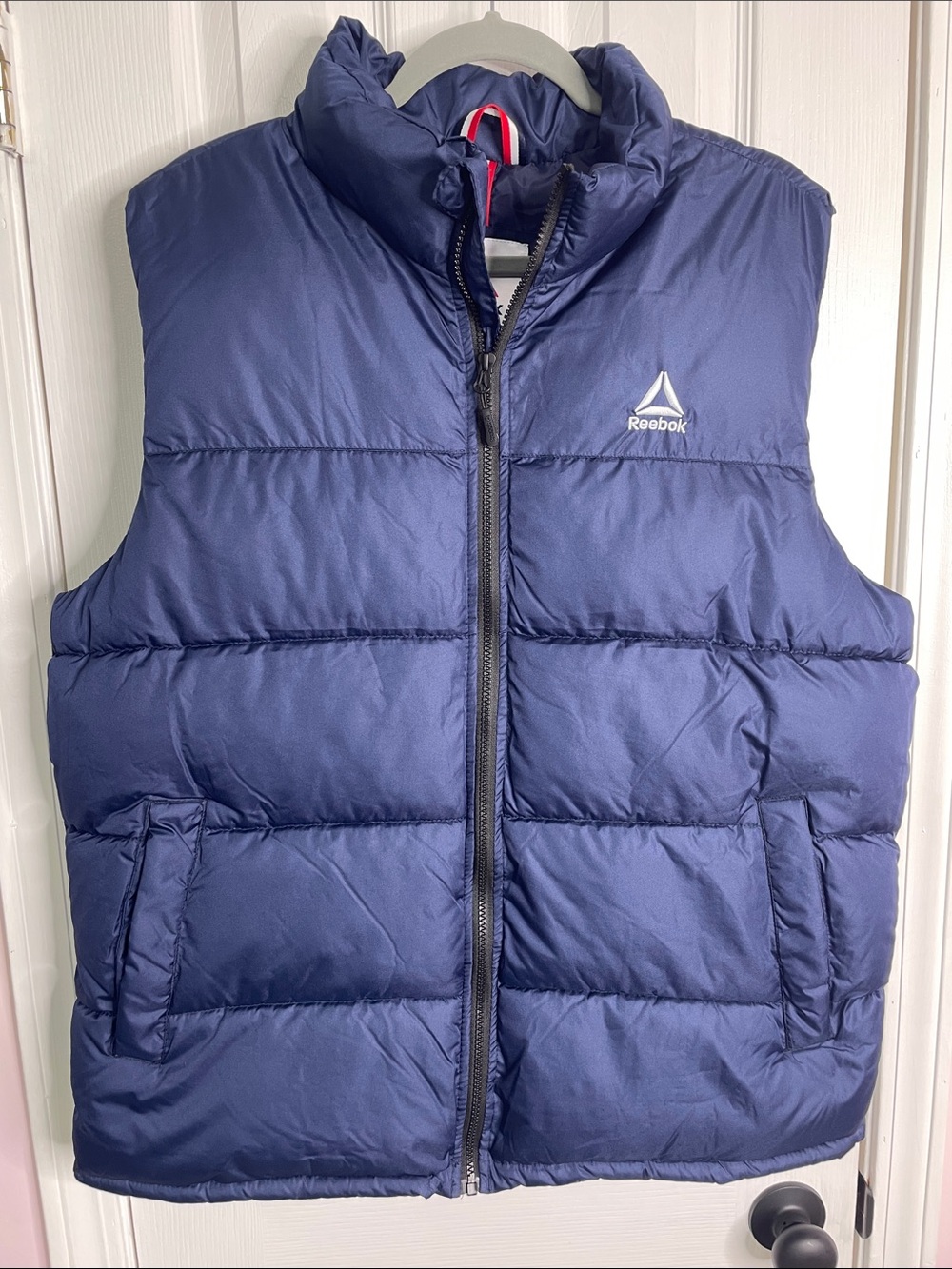 Reebok Navy Quilted Puffer Vest with White Logo